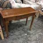 Ethan Allen 1 drawer table • Antique Ethan Allen one drawer maple console table. Like new. Model number 10-9043. Dove tailed drawer