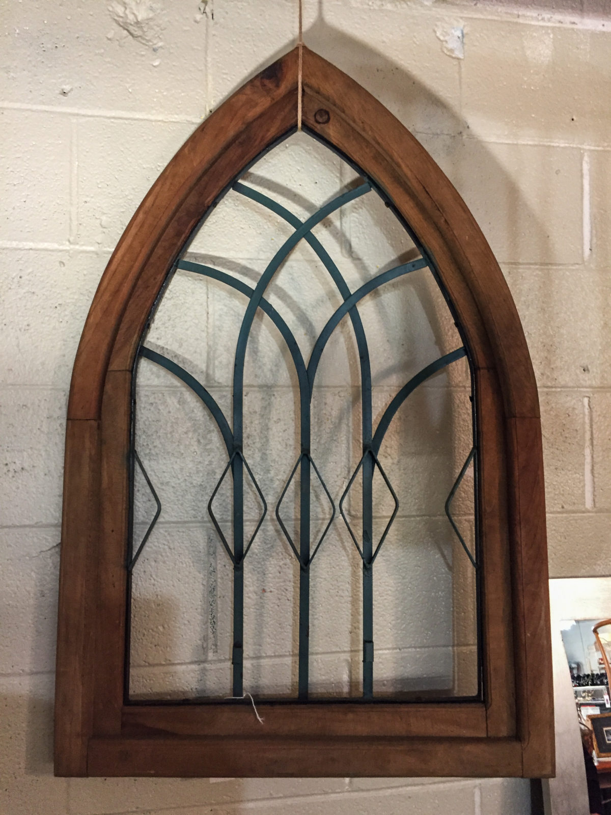 Cathedral Arch Window Decor • Measures 40" x 26". Great decor item to hang on a wall or sit on a mantle or console table. Ready for paint or stain if desired.