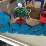 Metal Distressed Beach Sign • This sign says it all...BEACH...metal sign in a vibrant blue with just the right amount of rust!