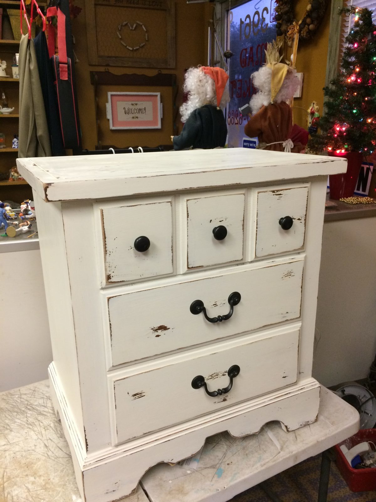 Vaughn by Bassett Furniture • Beautifly redone Bassett Nught Stand. Painted in Antique white and heavily distressed for that rustic look. Great for that accent piece kin your bedroom or living room.