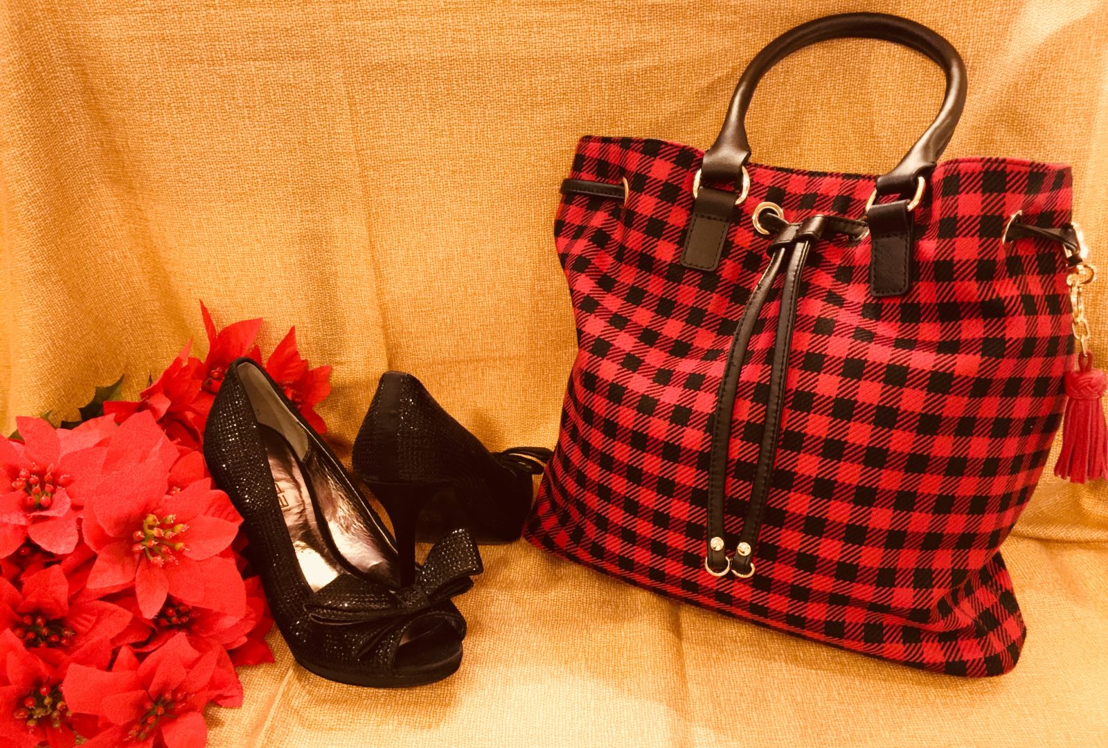 Red & Black Purse • Talbots Red & Black Purse With Gold Accent