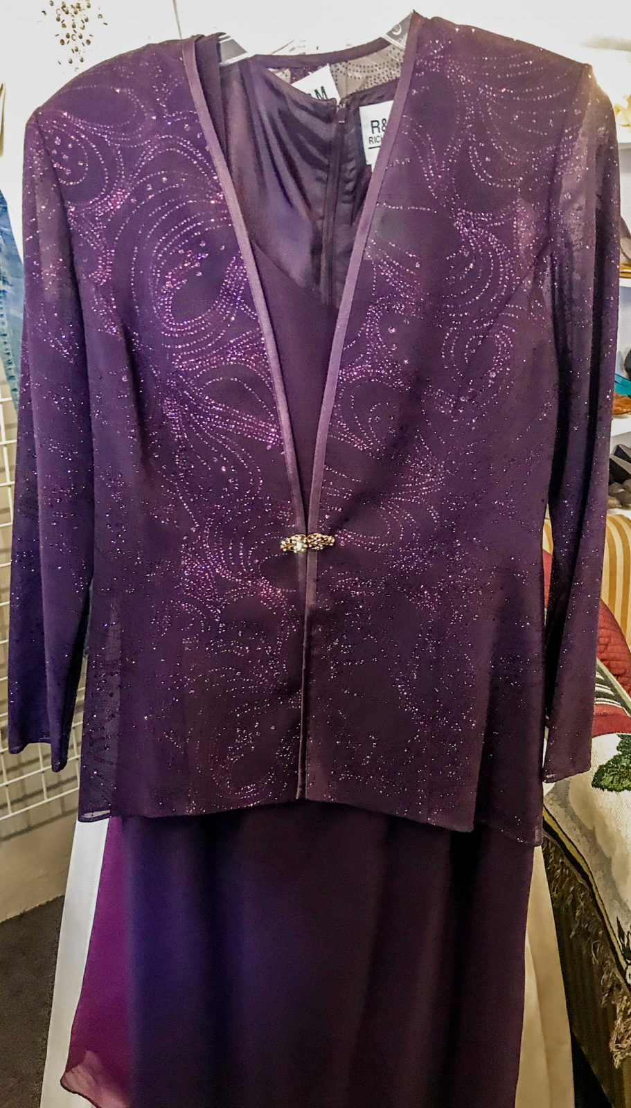 Purple R&M Richards Evening Dres • Gorgeous evening dress by R&M Richards. This purple beaded dress will surely turn some heads. This is a size 10.
