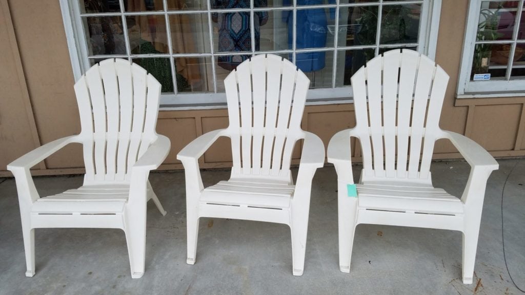 Adirondack Chairs • Set of 3 White Resin Adirondack Chairs????