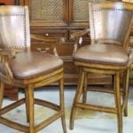 leather swivel bar chairs •