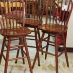 wood swivel bar chairs •