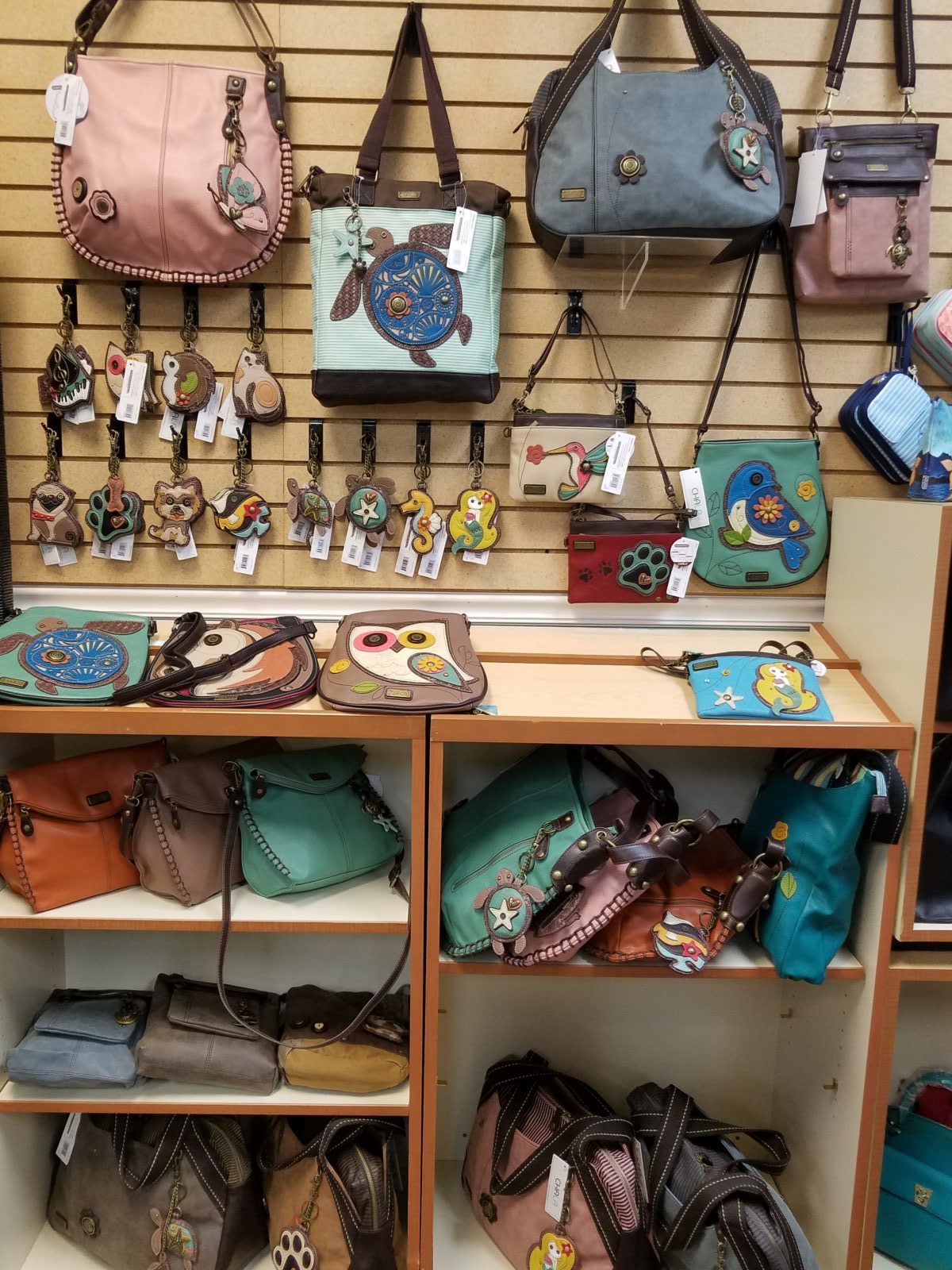Chala bags and accessories. • This collection of whimsical Chala bags/accessories is now in stock. Stop by and check out what we have, we can special order if we don't have what you want.