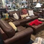 Leather set • Sofa, Chair and Ottoman in leather