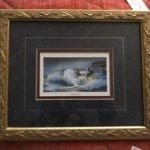 “Hurricane” • Print by well known Charleston artist Jim Booth. Beautifully matted and framed. Makes a lovely match to the available Betty Condon print “Twilight on the Battery”. 
Measures 10”x11”