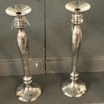 Pottery Barn silverplate • These beautiful candleholders will hold either pillars or tapers.