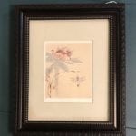 Watanabe Kazan watercolor print • Beautiful dragonfly print by artist Watanabe Kazan. Lovely colors! Perfect for your Asian them decor, but will be pretty in any design! Framed to protect it only. Needs a custom frame.