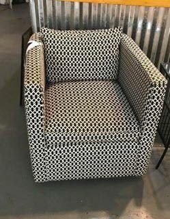 Robin Bruce swivel chair • Black and white geo print. Super comfortable and in excellent condition. Retails new for $850+!