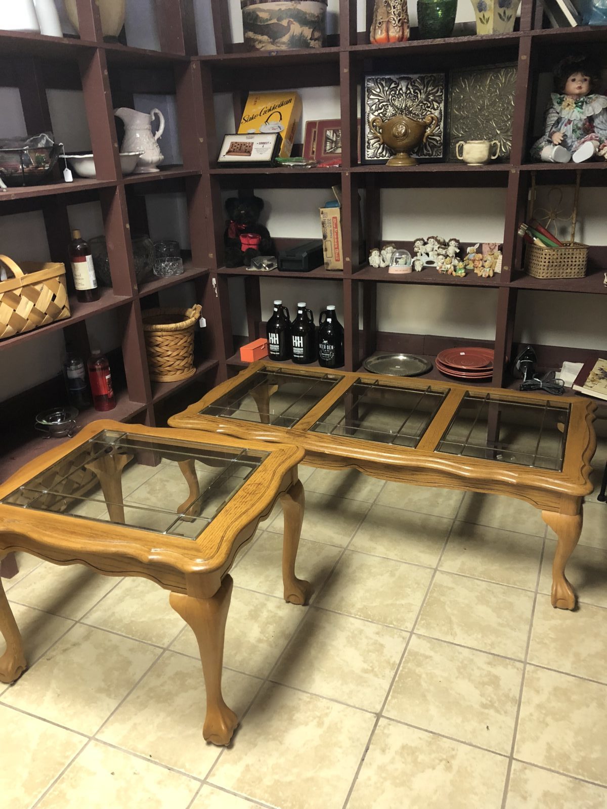 Glass & Wood coffee & End Table • Glass & Wood Tables