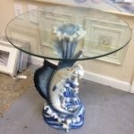 Blue marlin side table • Great buy on this blue marlin side table with 20” top. Perfect addition to any home or condo