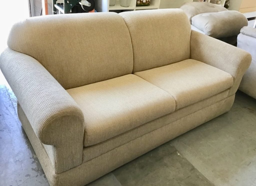 La-Z-Boy queen sleeper sofa • Great buy on this very gently used queen sleeper sofa by lazboy. Compare new ones of this style starting at $1400.00. This is next to new. Mattress is very clean and looks brand new. Perfect for condo rental or for any home.