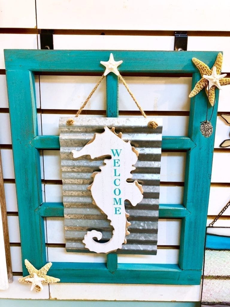 Seahorse on Metal Wall Art • Beautiful and unique Seahorse wall art made by a local artisan, Sheila Sanford. Will look awesome in any beach house or condo or give any home that Beachy vibe. More pieces by this artist in the shop.