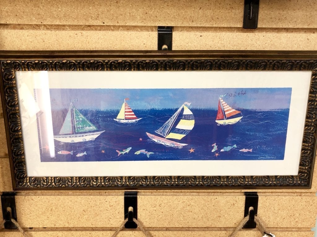 Sailboats & Fish Framed Picture • Framed Sailboats & Fish wall art. Add a splash of color and an ocean vibe to your home or beach condo.