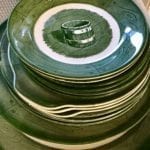 15 Piece Dnnerware Set • This beautiful vintage dinnerware set can be yours! Pretty green color and unique pattern.