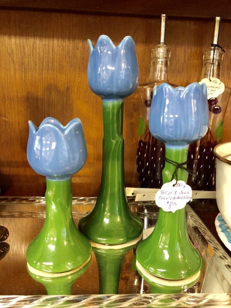 Set of 3 Tulip Candlesticks • Ceramic set of 3 tulip candlesticks. Great as a present for someone who loves tulips.