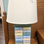 Lamp with Drawers • Beautiful lamp with 14 little colorful drawers. Two lamps available.