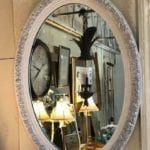 Oval Mirror White w/Silver Accents • Another ReDesign. It can hang vertically or horizontally. Would be great in a guest room or powder room.