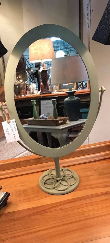 Oval Vanity Mirror • Great size for a vanity. Its currently a dull green color, but we can repaint it in your choice of colors to match any décor – from little girl cute to big girl glam!
*Final price may vary depending on your choice of finish.