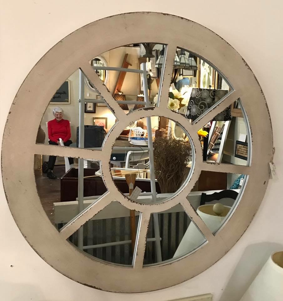 Round Mirror • Whether your décor is Upscale Coastal, Beachy, Cottage or Shabby Chic, this mirror will look great in any room! The color isn’t quite right? We can change that for you! We use Low to 0 VOC mineral paints in a variety of colors that you’re sure to love!