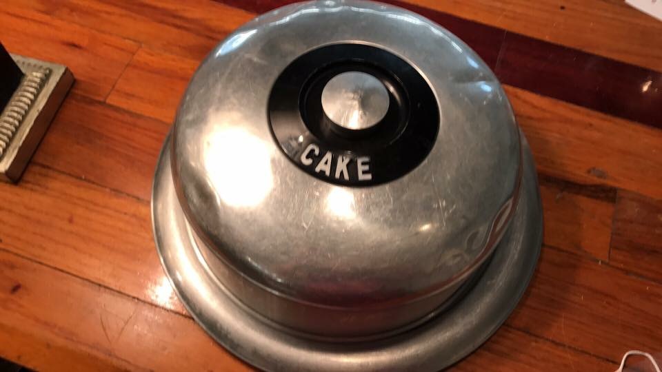 Vintage Cake Taker - 1950's • What a conversation piece! Arrive at your next pot luck or get = together with dessert in this vintage cake taker, and you’ll be the envy of everyone there!