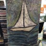 Textured Sailboat Wall Art • 30” tall