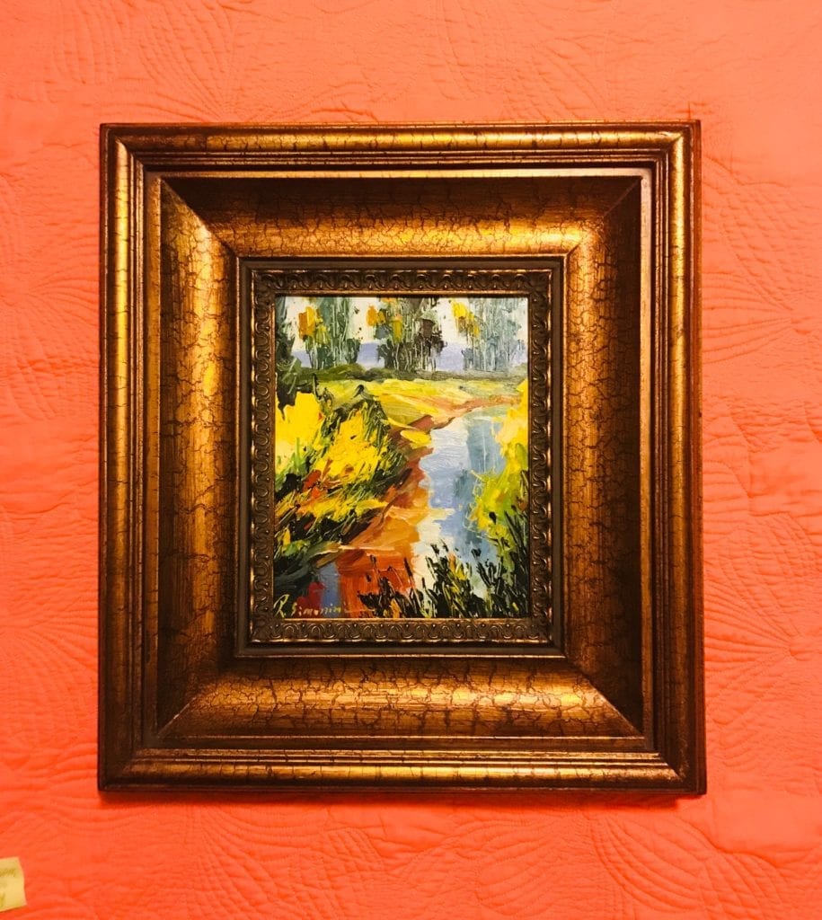 Original Oil Painting • Another lovely oil painting wonderfully framed in a beautiful heavy wooden frame. 
Frame Measures 17.75”x19.5”
Painting measures 8”x10” 
Painting and frame available separately.