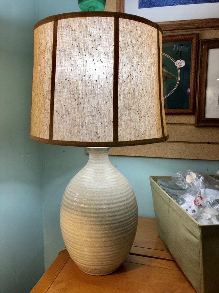 Beige Crackle Lamp •